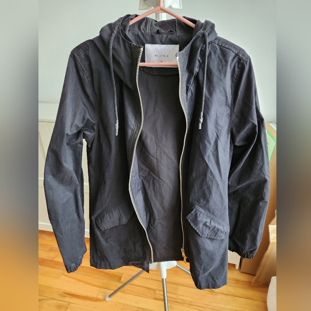 Bellfield Black Hooded Parka Size small